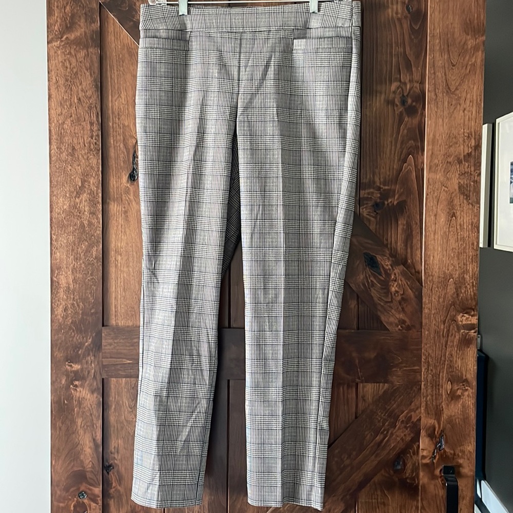 Croft and Barrow Plaid Leggings work Pant, Stretch Thick Office Pants  sz 14